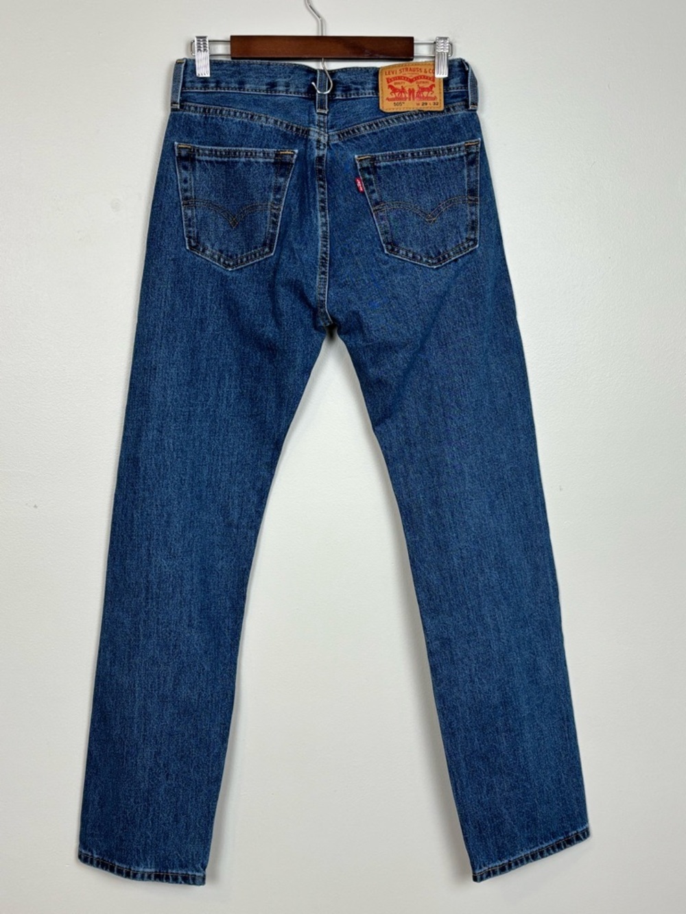 Levi Strauss Jeans Mens 29x32 Blue 505 Regular Straight Leg Denim Red Tab - Picture 5 of 10
